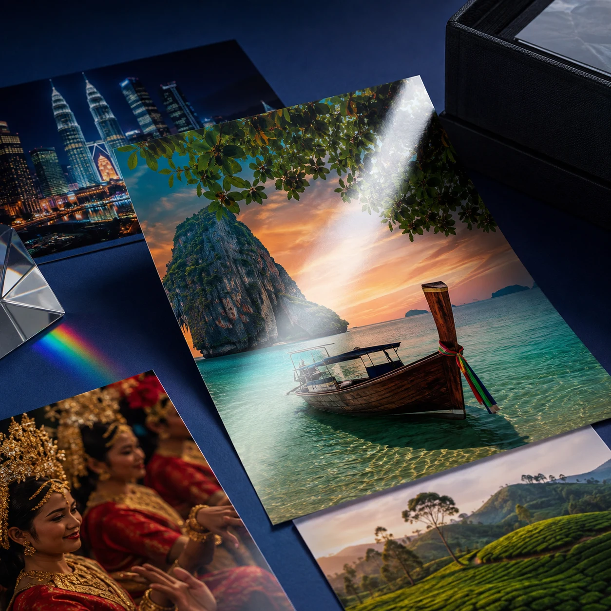 Premium glossy photo prints with vivid colour and controlled reflective highlights